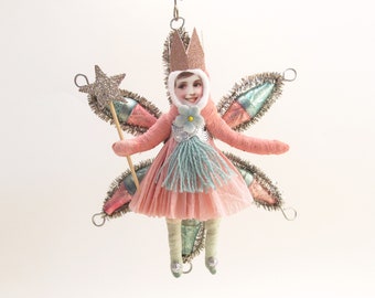 Spun Cotton Magic Christmas Fairy Ornament