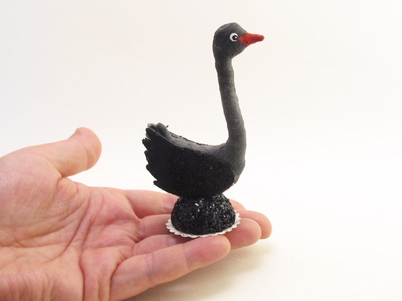 Vintage Inspired Spun Cotton Standing Swan Figure image 7