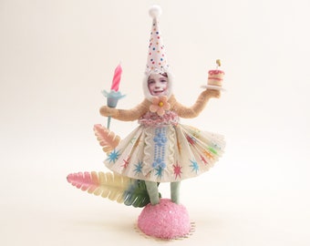 Spun Cotton Birthday Girl Figure