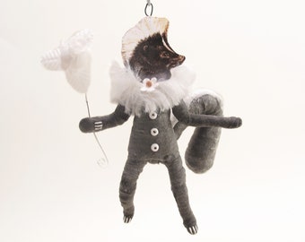 Spun Cotton Suave Skunk Ornament