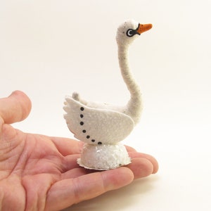 Vintage Inspired Spun Cotton Standing Swan Figure image 6