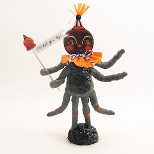 Spun Cotton Hungry Spider Halloween Figure - In Partnership with Johanna Parker