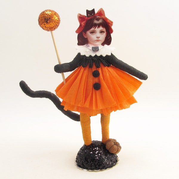 Spun Cotton Kitty Cat Costume Halloween Figure