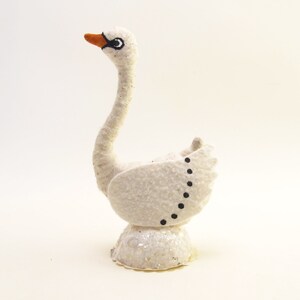 Vintage Inspired Spun Cotton Standing Swan Figure image 3