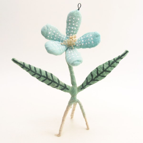 Spun Cotton Blue Posie Flower Figure/Ornament