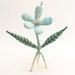 Figurine/Décoration de fleurs bleues en coton filé