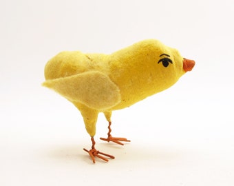 Vintage Inspired Spun Cotton Single Yellow Chick Figure