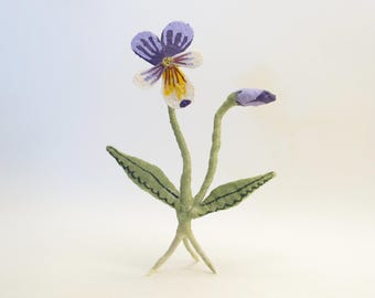 Spun Cotton Pansy Violet Viola Figure - Floral Collection