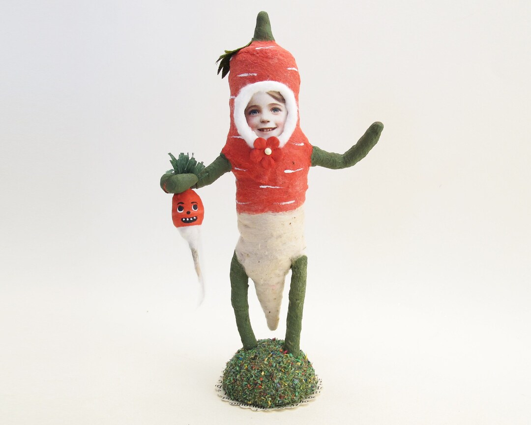 Spun Cotton Radish Child Figure - Etsy
