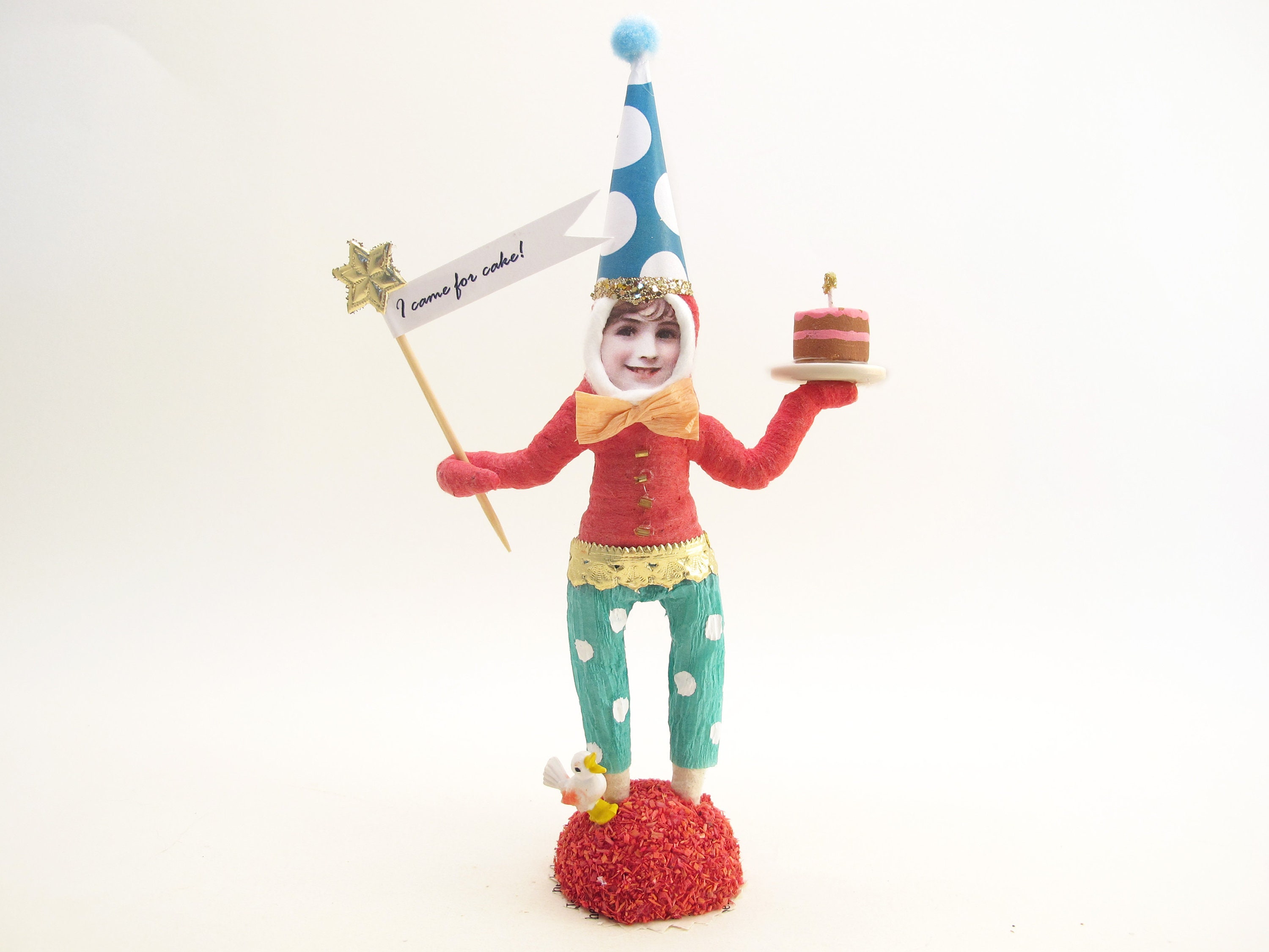 VintagebyCrystal arts&science Spun Cotton Birthday Boy Figure - Etsy