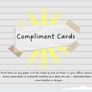 Complimentenkaarten voor tieners en volwassenen set van 24 afdrukbare kaarten met unieke complimenten voor elke gelegenheid, knutselen, dankbaarheid en dagboeken