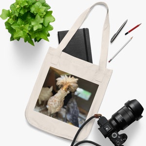 Carmella le fourre-tout de poulet polonais, cadeau pour les amateurs de poulet, sac fourre-tout de maman de poulet, fourre-tout de poule polonaise, cadeau d'amoureux de la ferme, sac fourre-tout en toile biologique