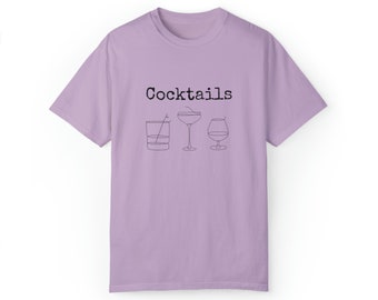 Cocktail Art T-Shirt, Bartender Gift, Garment-Dyed Cotton Tee