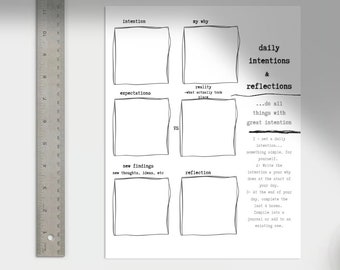 Daily intentions setting intentions activity with list of over 40 intention ideas for daily practice instant download printable