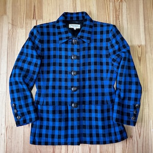Vintage Yves Saint Laurent Rive Gauche 80s Blue Jacket