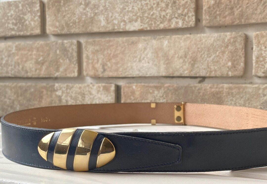 Vintage Blue Leather Belt Roberto Dalpra - Etsy display picture 2