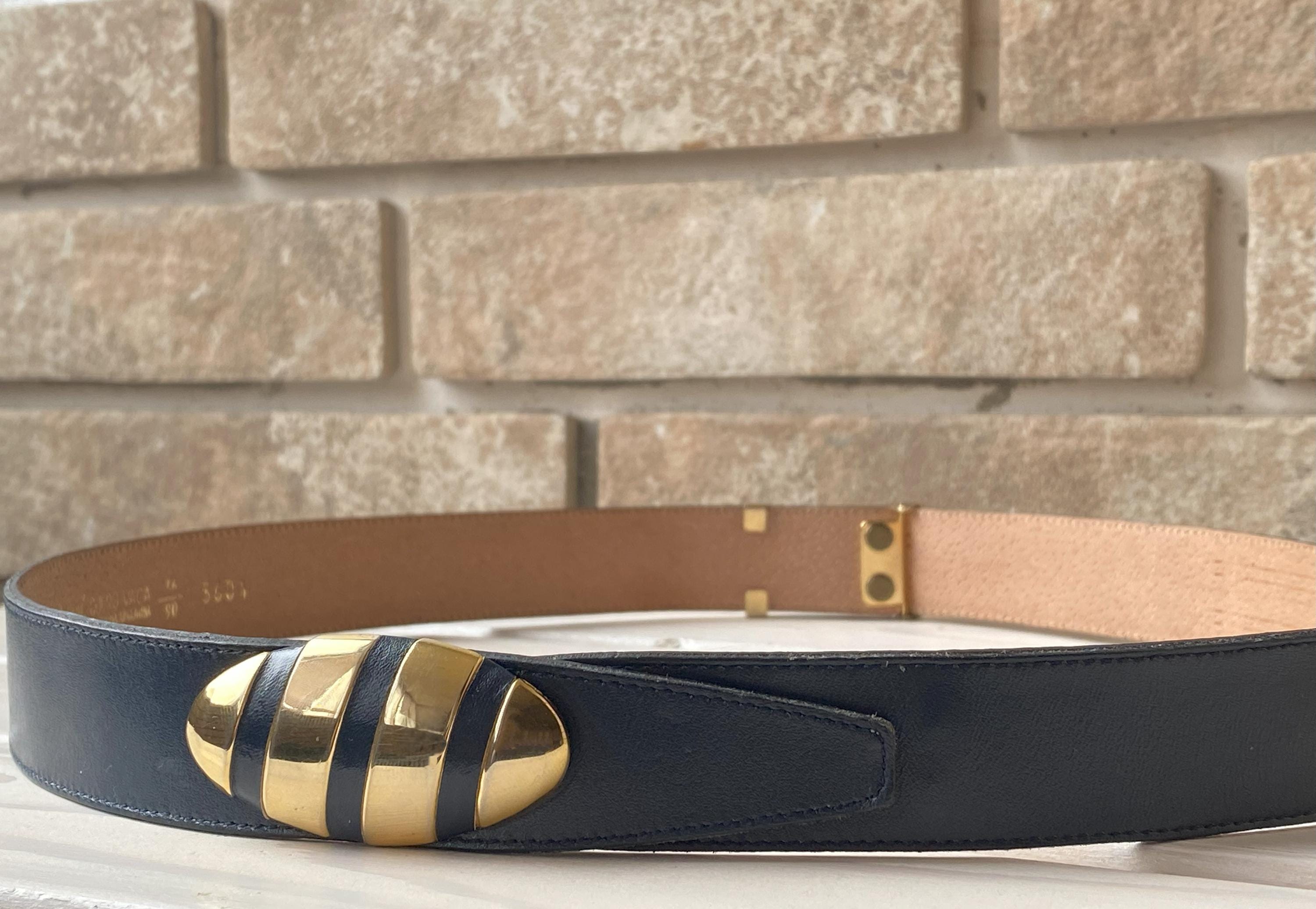 Vintage Roberto Dalpra Leather Belt-Size 36-Gold Chain Buckle-Adjustable-Chic Roberto Dalpra Belt - Etsy main image 3