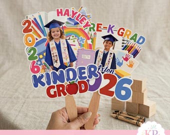 Personalized Preschool Graduation Fan, Kinder Grad Photo Fan 2026, Custom Kids Grad Fan, Photo Graduation Prop, Pre K Graduation Party Favor