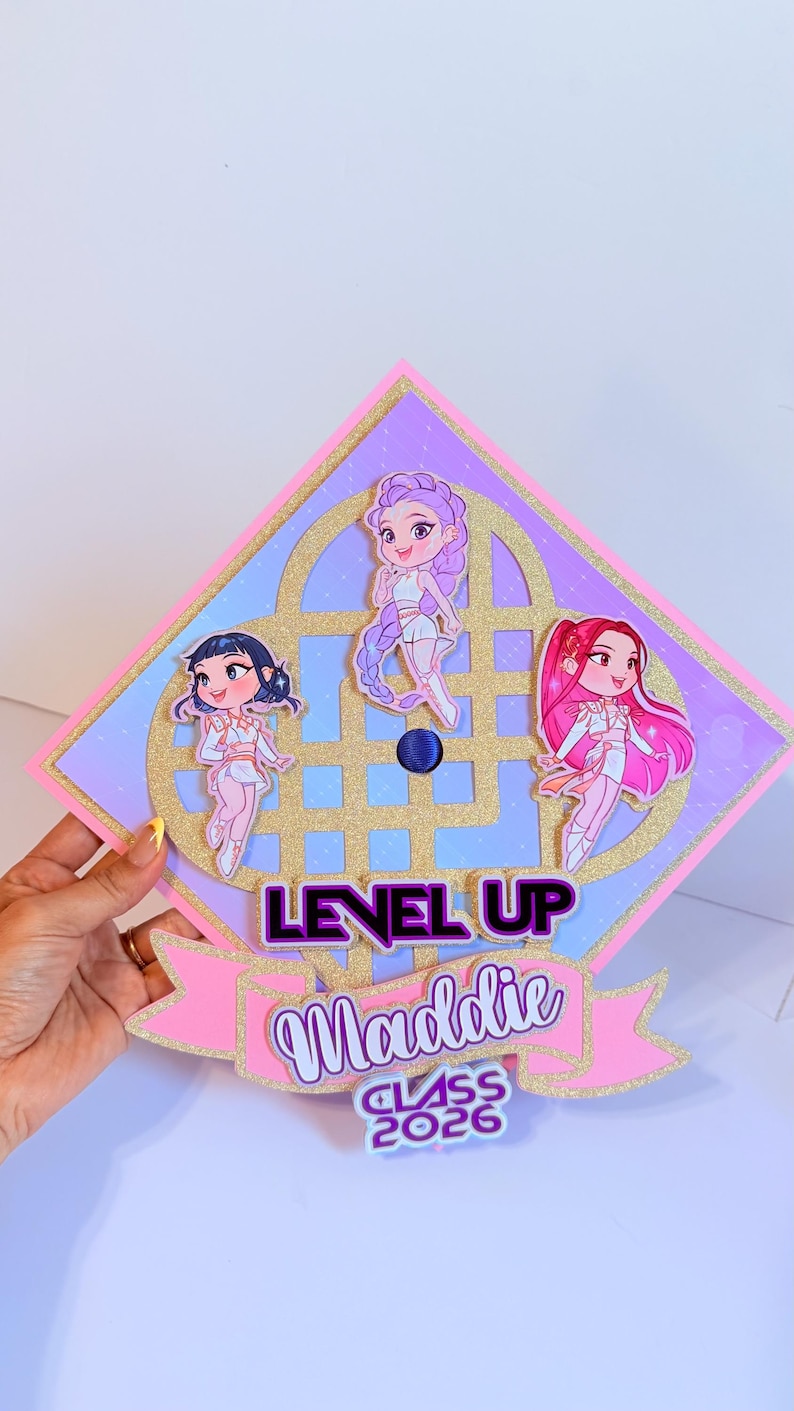 Custom K-pop Preschool Graduation Lei 2026, Kinder Grad Ribbon Lei, Kpop Inspired Grad Gift, Custom Graduation Lei Kids, Satin Ribbon Lei Bild 9
