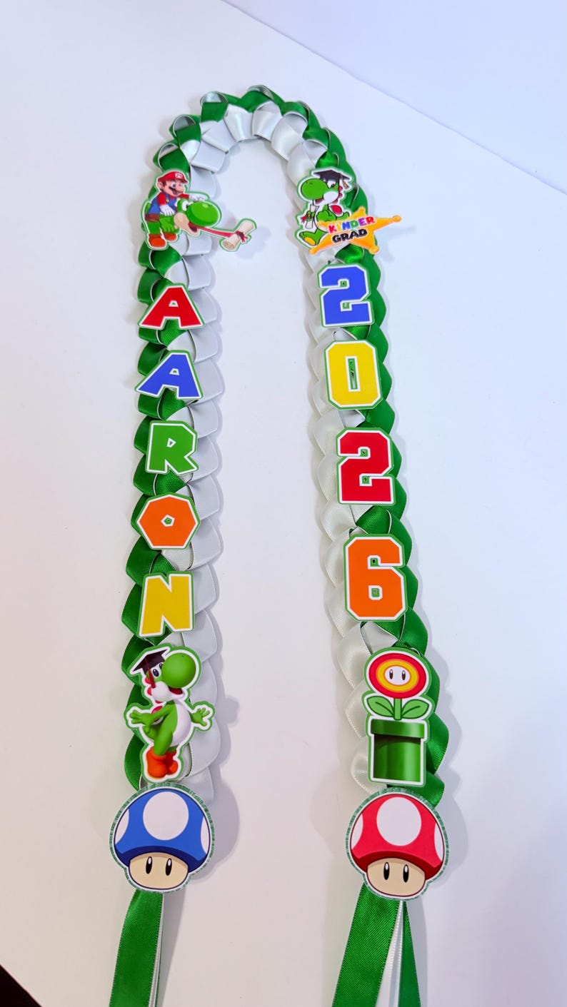 Yoshi Graduation Yoshi Custom Graduation Lei for Pre-k, Personalized Grad Lei With Name ...