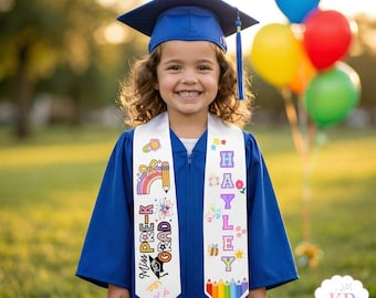 Girls Preschool Graduation Stole 2026, Pink Graduation Sash, Pre-K Graduation Gift for Girls, Custom Name Sash, Kindergarten Class Of 2026