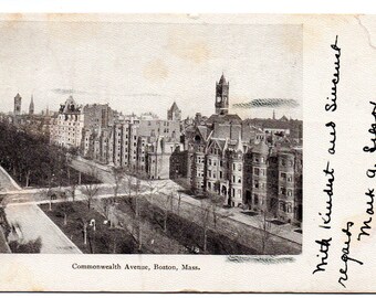 COMMONWEALTH AVE - Boston MA Early 1900's Postcard