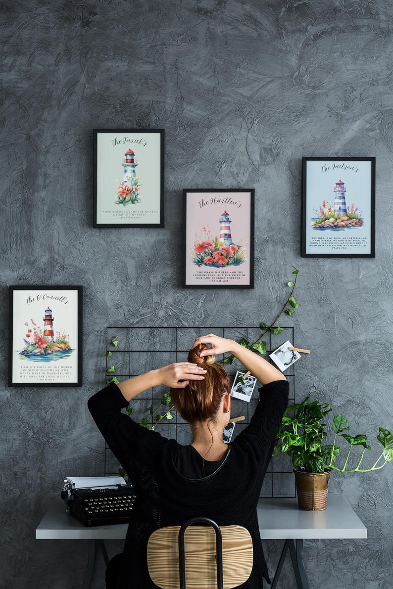 Custom Christian Wall Art, Family Christmas Gift, Bible Sketches Print