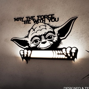 SVG Decoración Yoda Star Wars anime de pared / Archivos corte láser