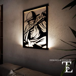SVG Pirate led décoration murale anime v2 / Fichiers découpés au laser