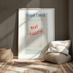 Do It for the Plot Guest Check Wall Art, Trendy Personality Decor Inspirational Wall Art, Motivational Print, Manifestation Poster