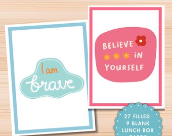 Lunchbox Notes Printables, Lunch box Notes for Kids, Tweens, Motivational Lunchbox Cards, Digital Lunch Notes, Motivational Cards for Kids,
