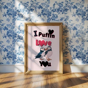 Art mural macareux Love You - Adorable cadeau, poster d'amour, cadeau de la Saint-Valentin, cadeau d'anniversaire, cadeau pour rendez-vous, tu es tout pour moi, tu es ma chérie