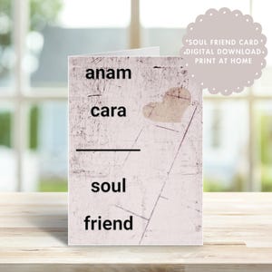 Irische Grußkarte, Soul Friend Card, Soul Sister, Best Friend Birthday, As Gaeilge, Instant Download, Love You Card, Soulmate Geschenk