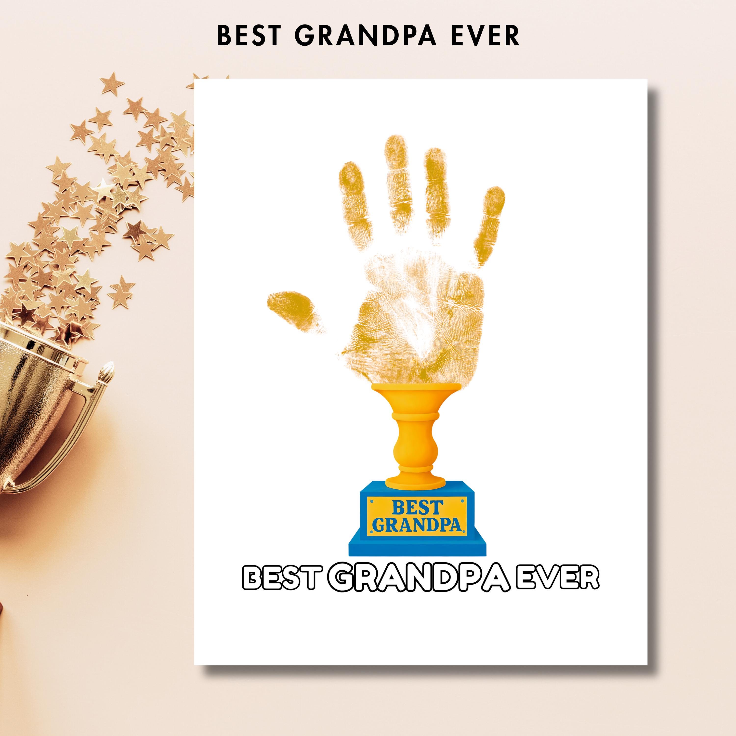 Father's Day Craft Handprint Grandpa Trophy Handprint DIY Grandfather ...
