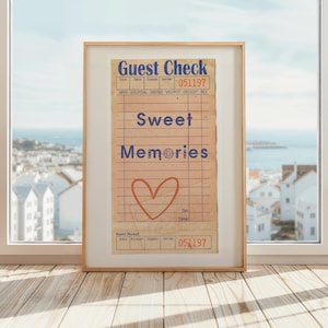 Arte de pared &quot;Dulces recuerdos&quot; de Guest Check, impresiones de Guest Check, estética retro, arte de pared femenino, arte de pared moderno, decoración de dopamina, apartamento universitario