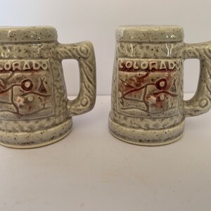 Vintage souvenir salt and pepper shakers (before 1975) - Collectors closet finds!!! Ceramic souvenir shakers from Colorado.