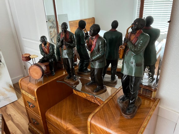 JAZZ JAZZバンド　ブルース　置物　インテリア　ヴィンテージ Antique Black Americana Jazz Band Figurines, Very Large Figurines