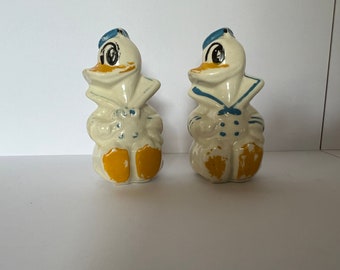 Vintage Disney Donald Duck Salt &Pepper Disney Donald Duck Salt