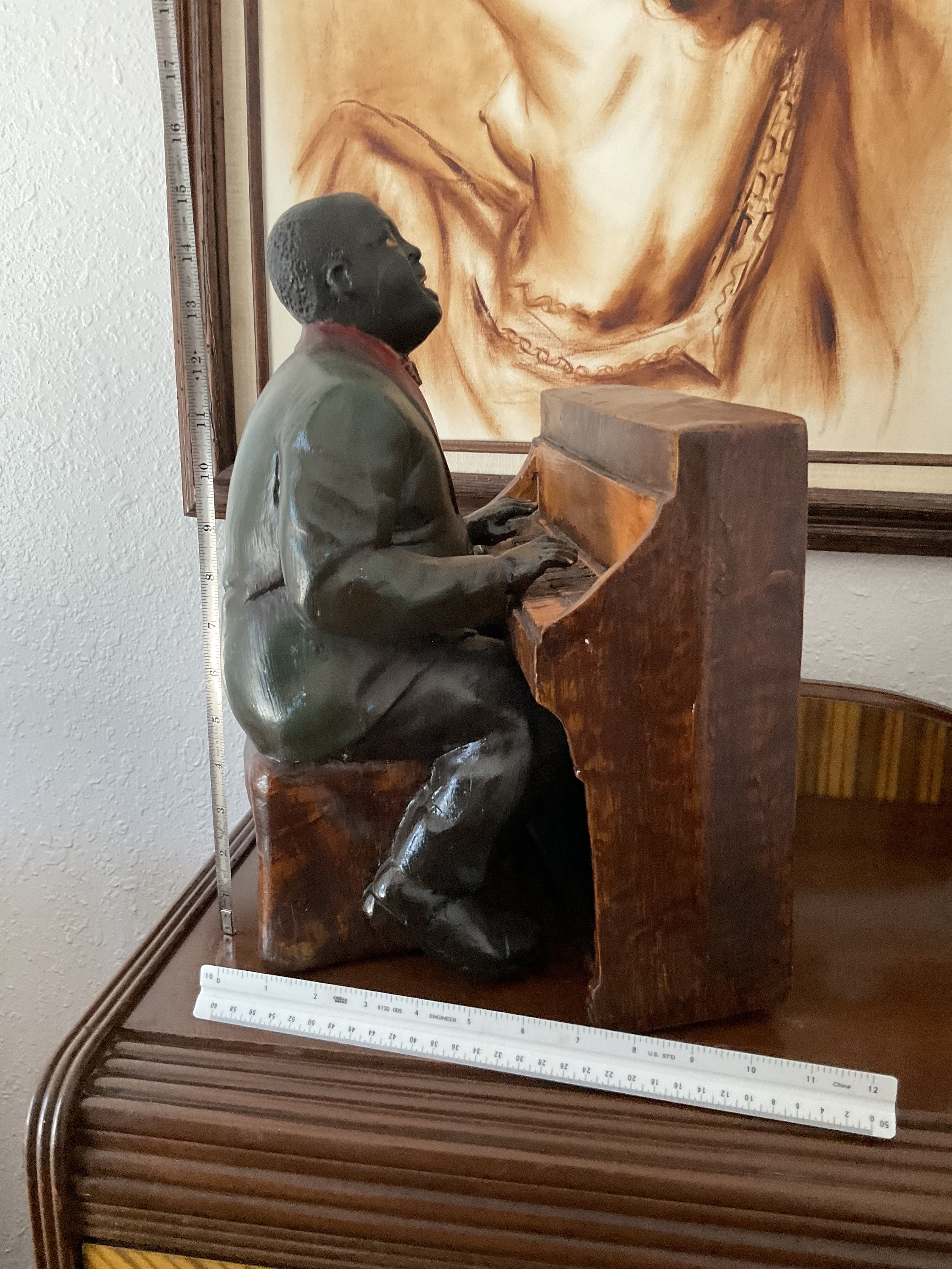 Antique Black Americana Jazz Band Figurines - Large Statues