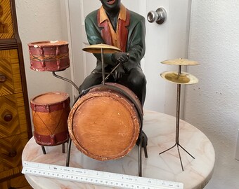 Antique Black Americana Jazz Band Figurines - Large Statues