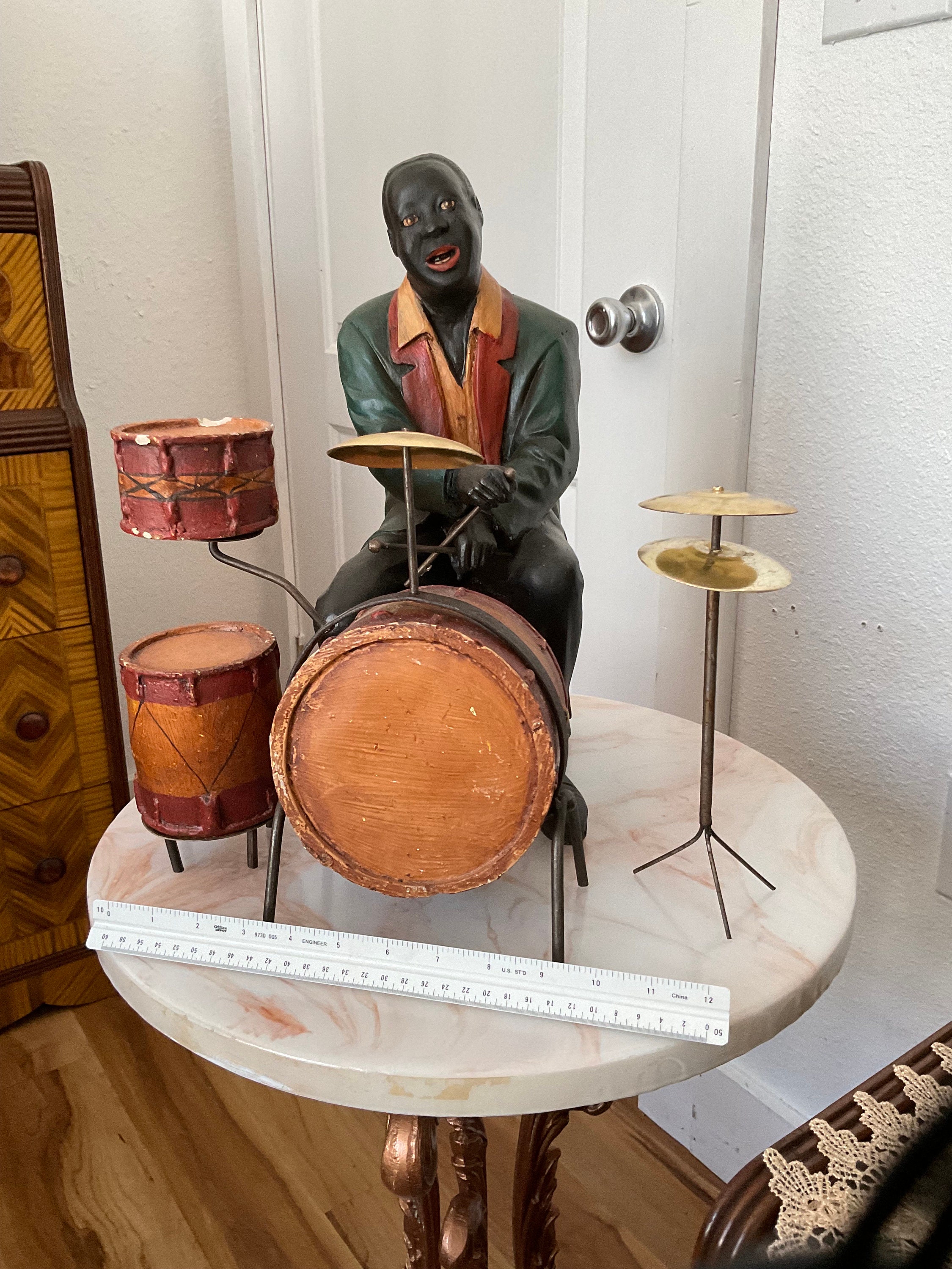 Antique Black Americana Jazz Band Figurines - Large Statues