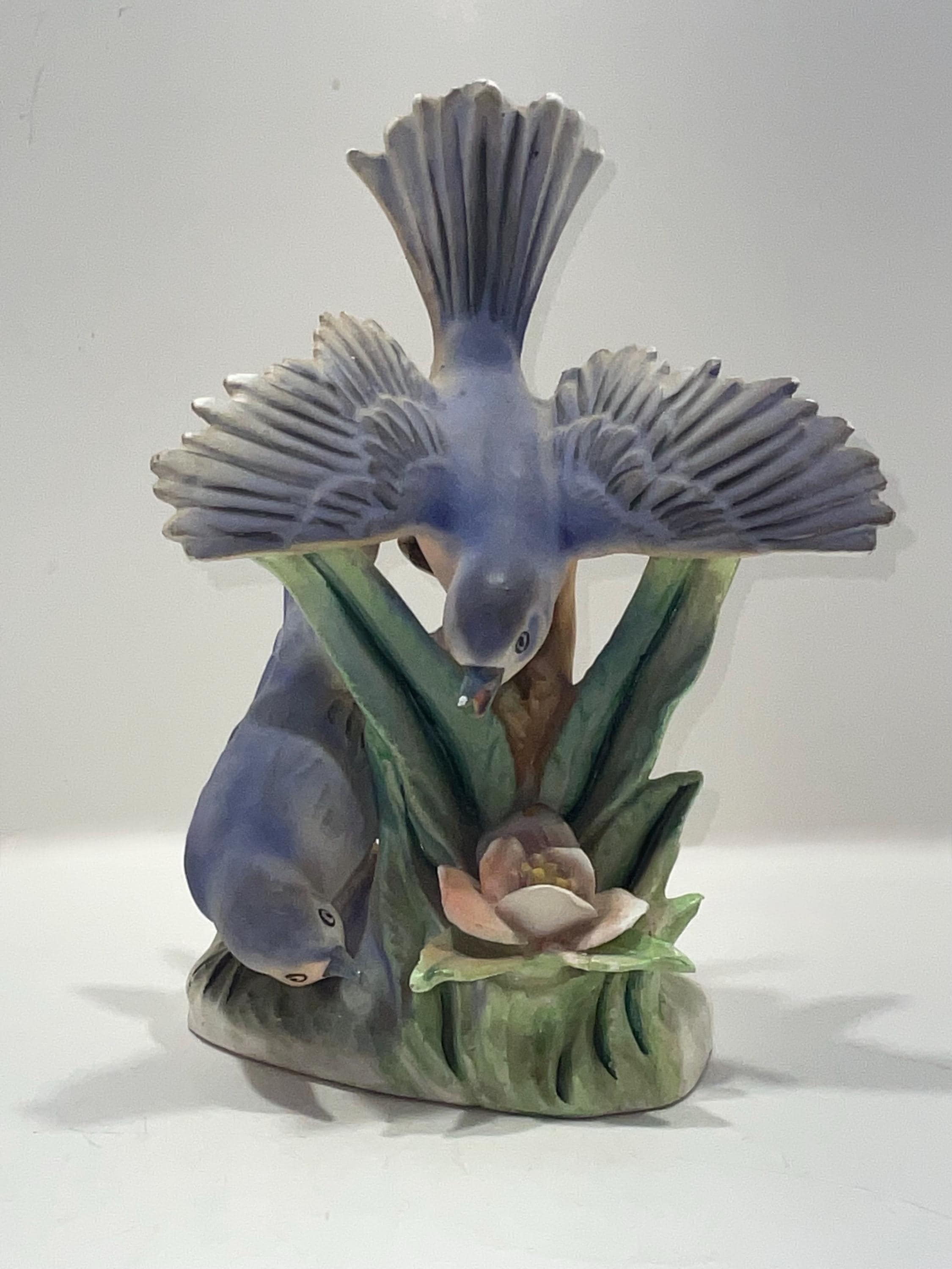 Vintage Blue Bird Figurine - Etsy