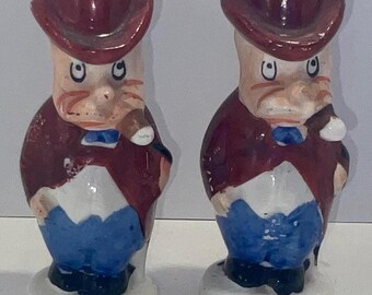 Vintage Silent Sam Adamson Salt and Pepper Shakers From the Comic Strip Adamson’s Adventures, mfg, Japan Date 1920’s-1950’s (see pic).