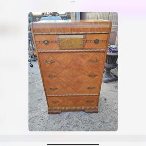 Art Deco Bedroom set - The Emily set-includes Armoire, Dresser and night stand. Not refinished.