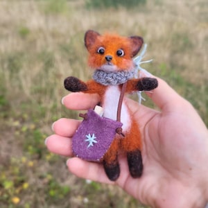Needle Felted Fox Sculpture: Handmade Wool Art Doll, OOAK Animal Decor