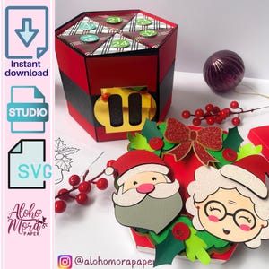 Advent Calendar Box. Svg and Studio for cricut and cameo/ Calendario de adviento para navidad/ Christmas Advent calendar