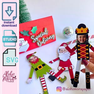 Ornament with face + christmas letter with box. Svg and Studio for cricut and cameo/ Adornos de navidad y carta para santa