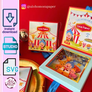 Bucheinladungsbox Vorlage Svg und Studio für Cricut und Cameo/ Geburtstags- und Hochzeitseinladung/ Candy Box/