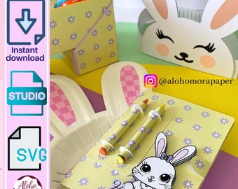 Coloring folder Box. Svg and Studio Template for Cricut and Cameo/Carpeta de colorear para niños/Party favor activity for kids