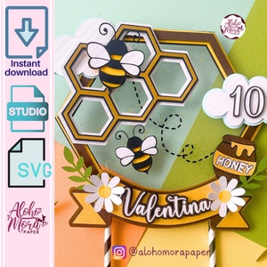 Honey Cake Topper Template for cricut and Cameo/ Cake Topper Template / Cake topper svg and studio